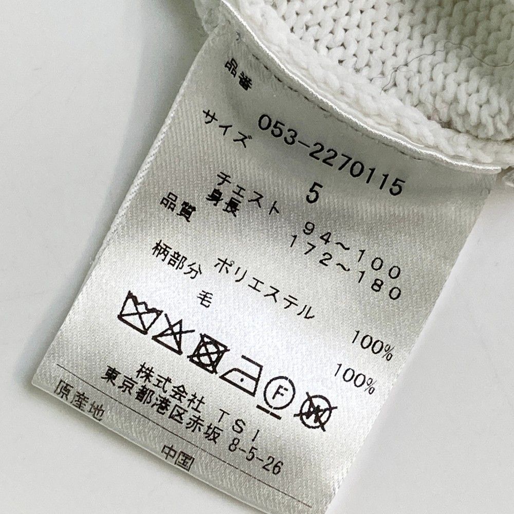 サイズ：5 PEARLY GATES パーリーゲイツ 2022年モデル ウール ニットセーター バックロゴ ホワイト系 [240101350994] ゴルフウェア メンズ ストスト サイズ：5 PEARLY GATES パーリーゲイツ 2022年モデル ウール