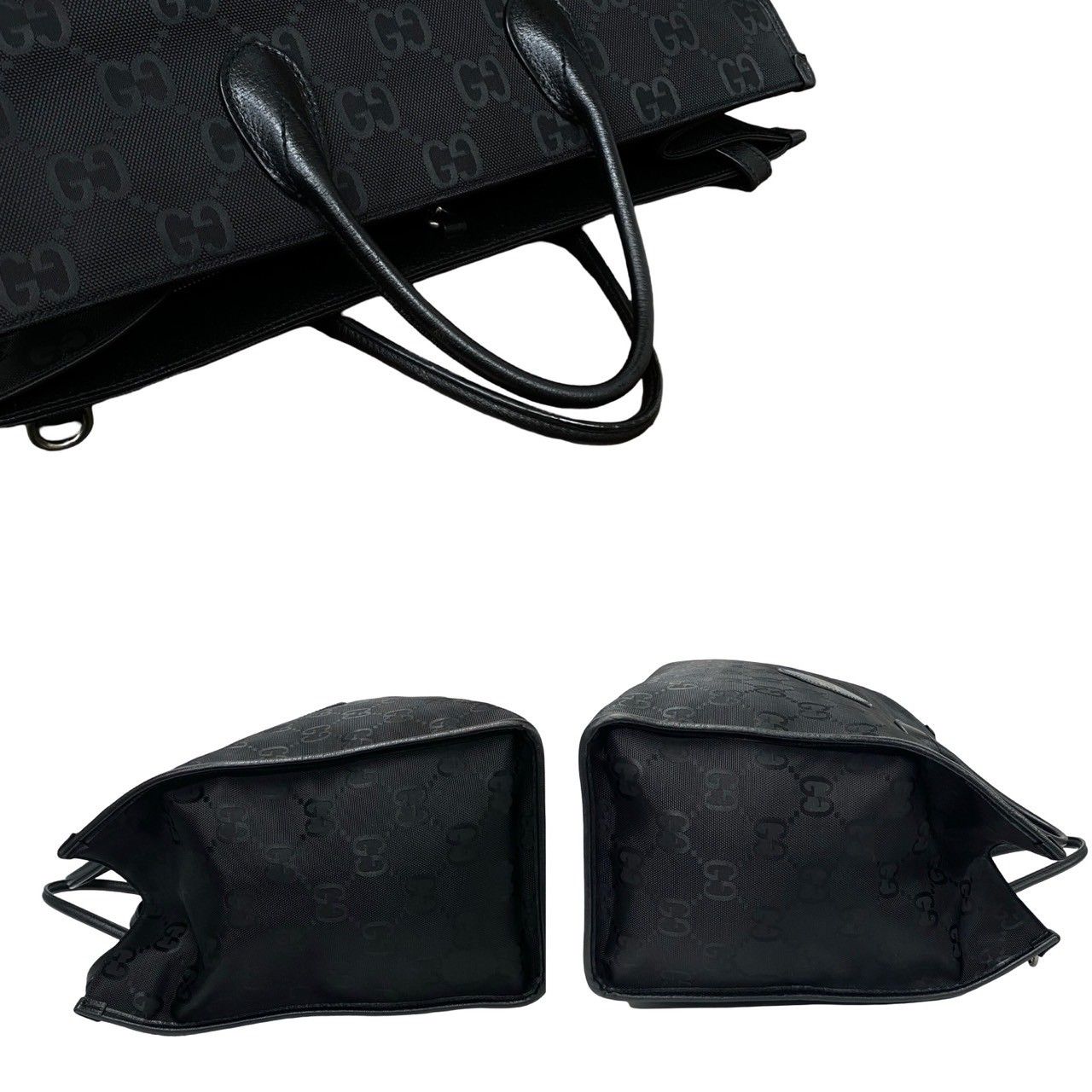 GUCCIバッグ ほぼ未使用 GUCCI グッチ オフ ザ グリット GG ロゴ ナイロン レザー