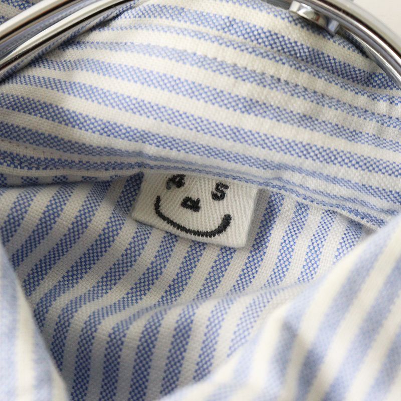 フォーティーファイブアール 45 R スーピマオックスのビッグシャツドレス |サックスブルー プルオーバー 半袖 ワンピース