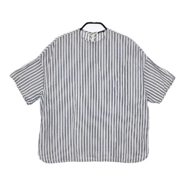 R&D.M.Co-(OLDMAN’S TAILOR)◆半袖ブラウス/--/リネン/IDG/ストライプ// R&D.M.Co-(OLDMAN'S TAILOR)◇半袖ブラウス/--/リネン/IDG