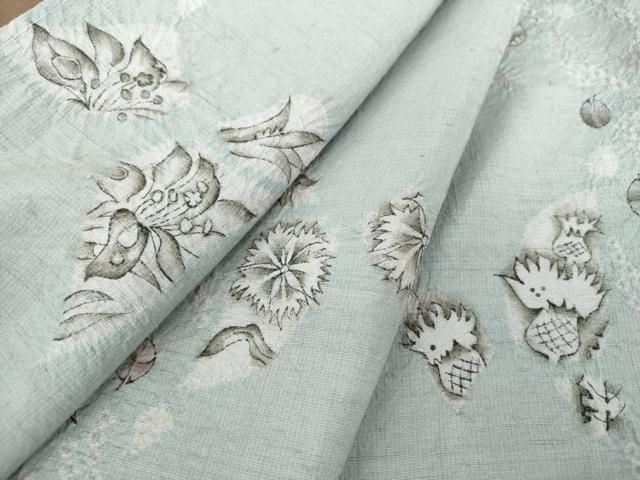 平和屋着物○上質な小紋 紬地 絞り 辻が花 正絹 逸品 未使用