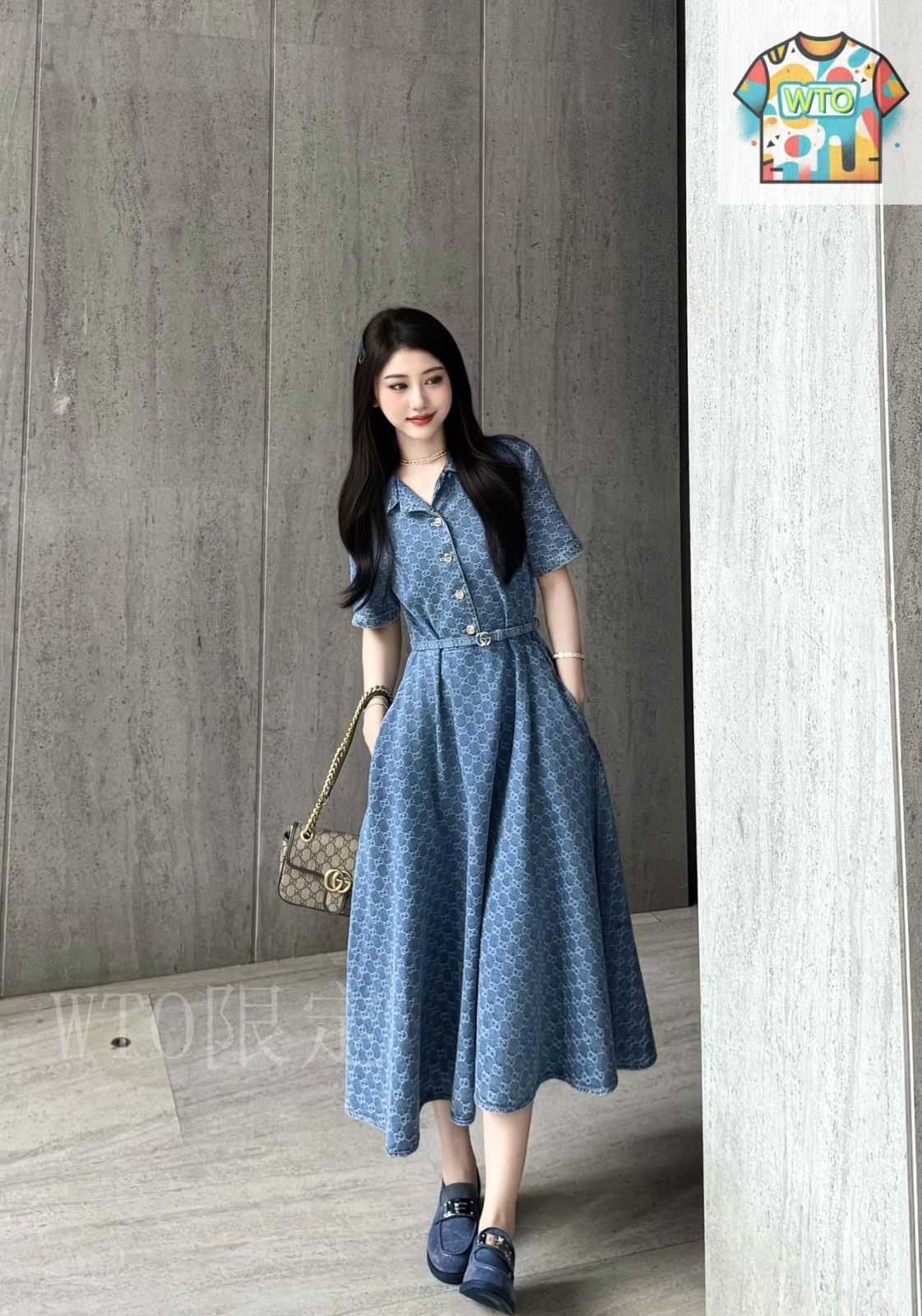 GUCCI グッチ　デニムワンピース 今日特価】Gucci グッチ 新作デニムワンピース-3 - メルカリ
