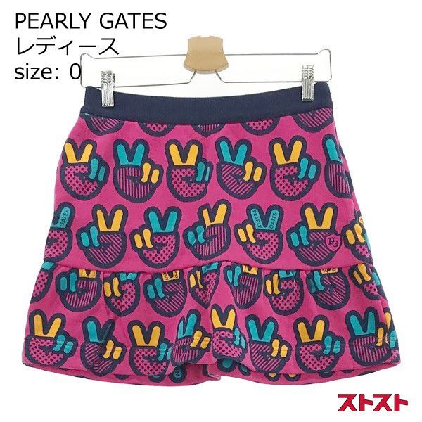 PEARLY GATES パーリーゲイツ スカート 裏起毛 PEACE柄 ピンク系 0 [240001847629]#
