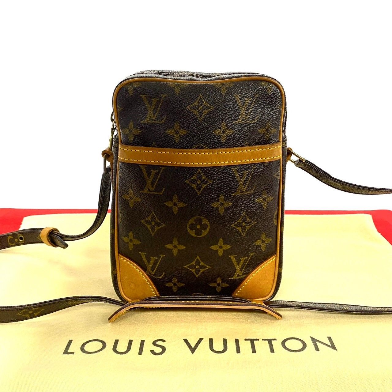 極 美品 LOUIS VUITTON ルイヴィトン ヴィンテージ ダヌーヴ モノグラム レザー ミニ ショルダーバッグ ポシェット ブラウン  36377 - メルカリ