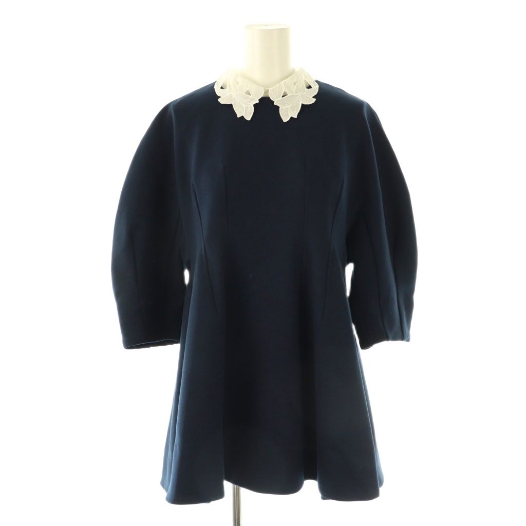 セルフォード CELFORD エンブロイダリーカラーポンチセットアップ カットソー 七分袖 テーパードパンツ 36 ネイビー |HK OS