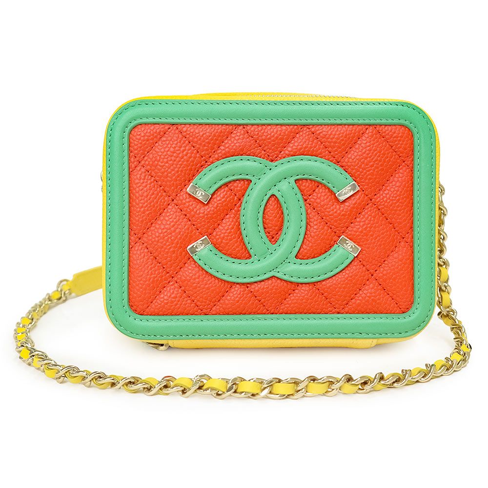 CHANEL Coco Mark CC Filigrane Matlasse Chaîne Pochette Sac Bandoulière Diagonale Hangin