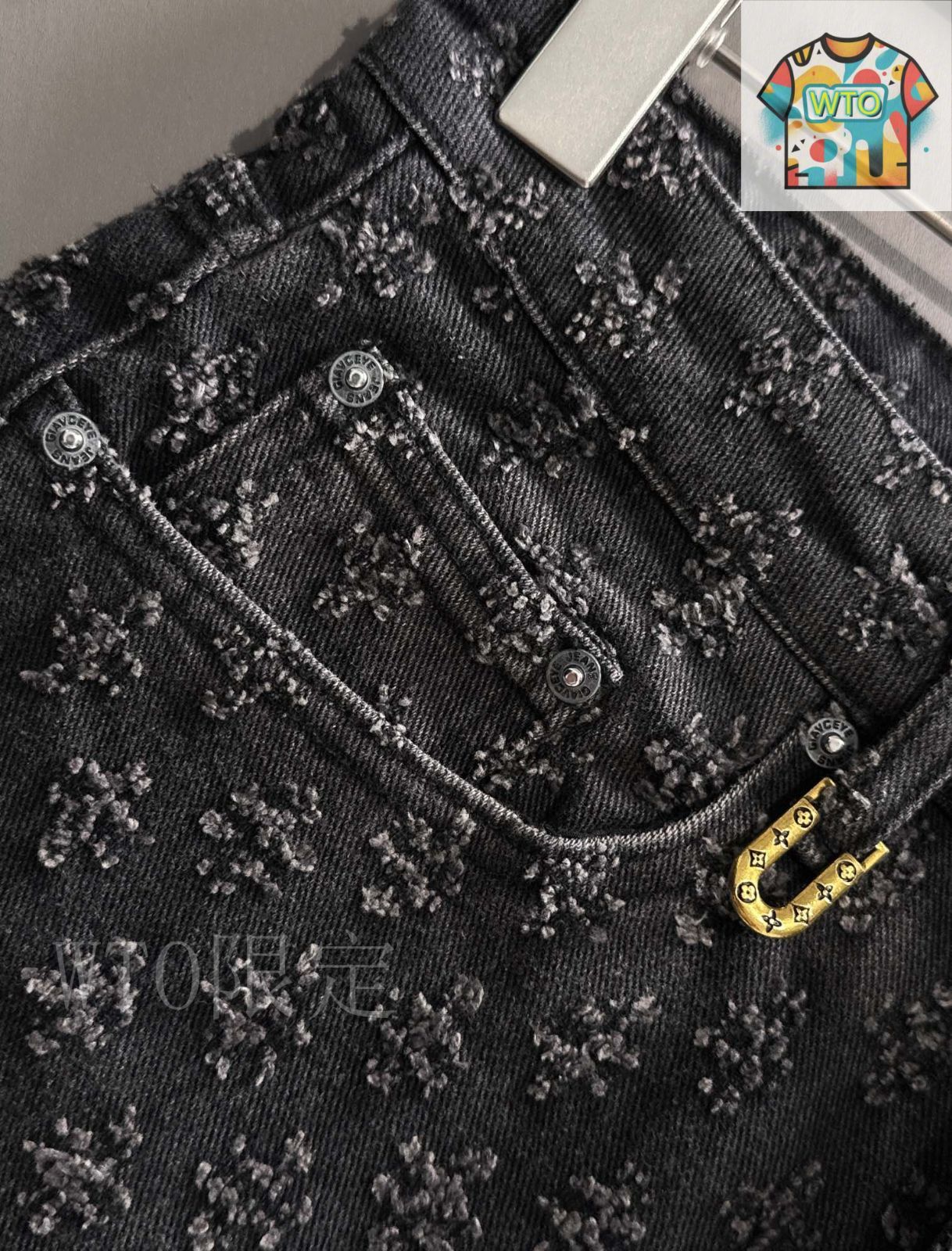 【爽やかアート♡】LV パンツシャンブレー モノグラム 今日特価】LV 2025SS モノグラム満タッチ刺繍デニムショート