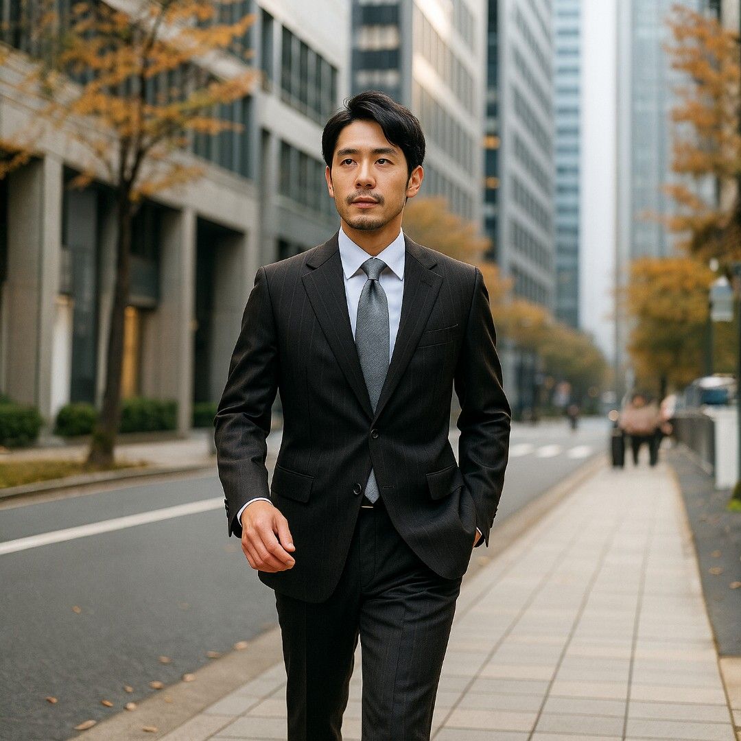 D’URBAN Loro Piana生地使用 ウール100％ セットアップスーツ Mサイズ相当 2Bジャケット＆パンツ ブラック