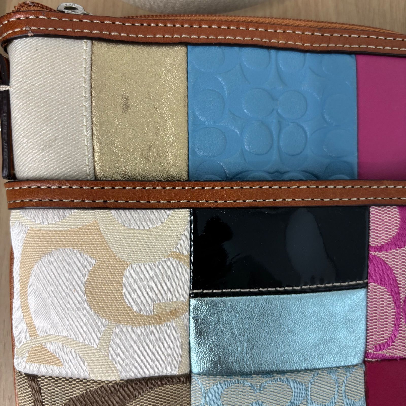 コーチ パッチワーク柄 ワンショルダーバッグ ▪️COACH コーチ パッチワークショルダーバッグ パッチワーク柄 斜め
