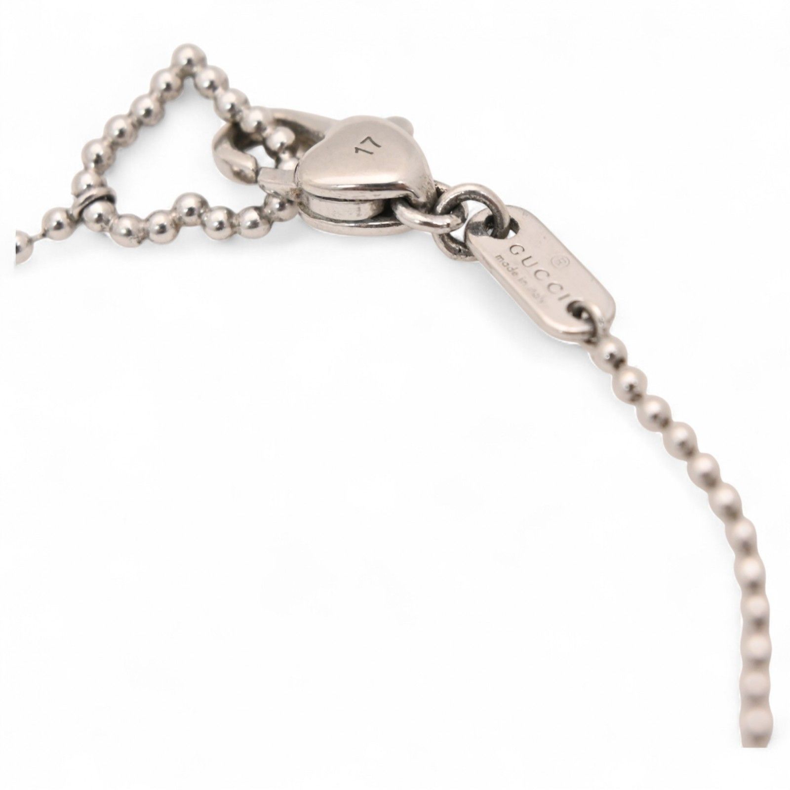 グッチ ボールチェーン ブレスレット ハートモチーフ シルバー Aランク gu8806sz