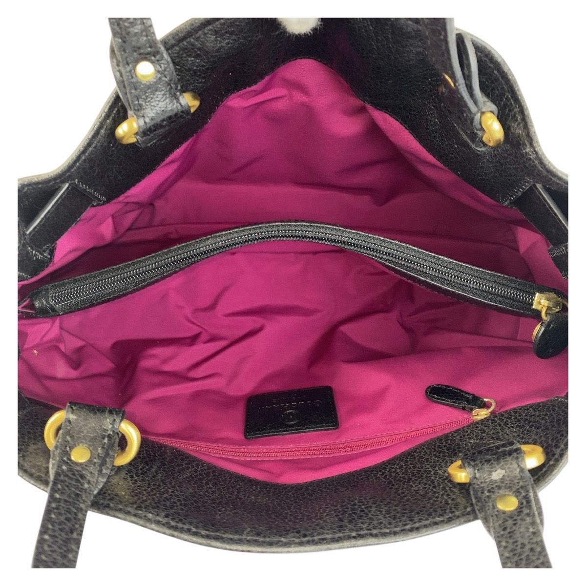 美品 COLE HAAN コールハーン ブラック 黒 ゴールド金具 レザー  