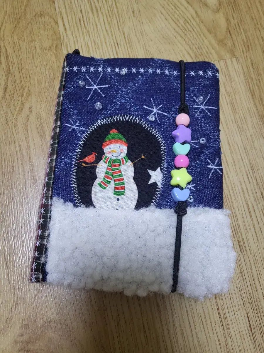 ミスター・フルーピッチ 雪だるま 手作り ファブリック ダイアリーカバー a6