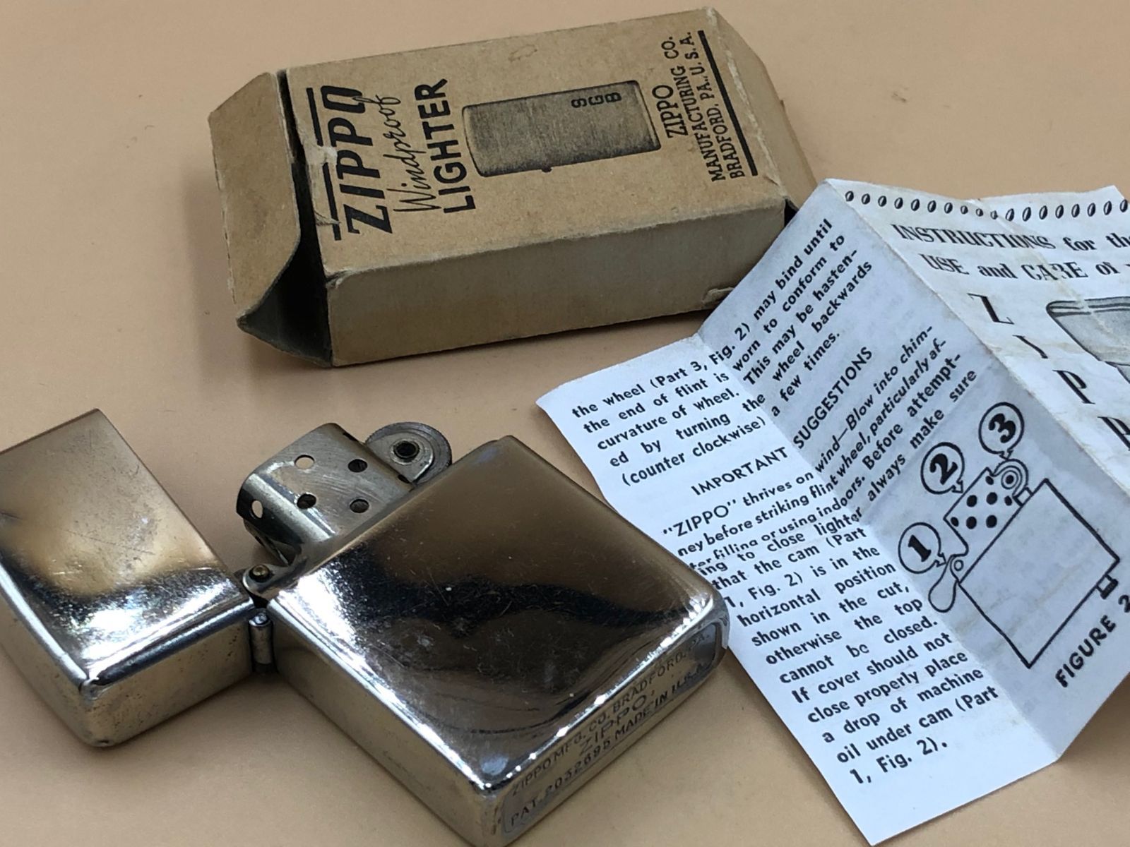 ジッポー ZIPPO ジッポー 1946年前期 58ｍｍロングトールケース ニッケルシルバー ３バレル 水平場 14穴 - メルカリ