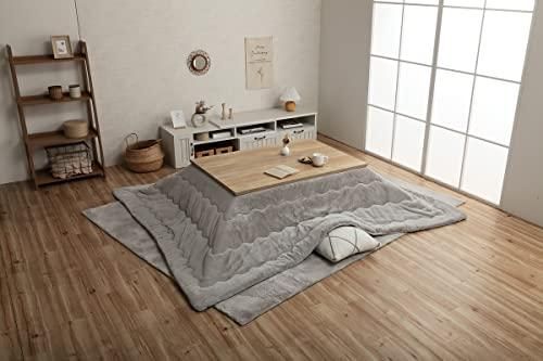 【新品・2営業日で発送】イケヒコ こたつ 布団 長方形 ラピアス パールグレー 約205×285cm 無地 やわらか ふかふか フェミニン #6843049