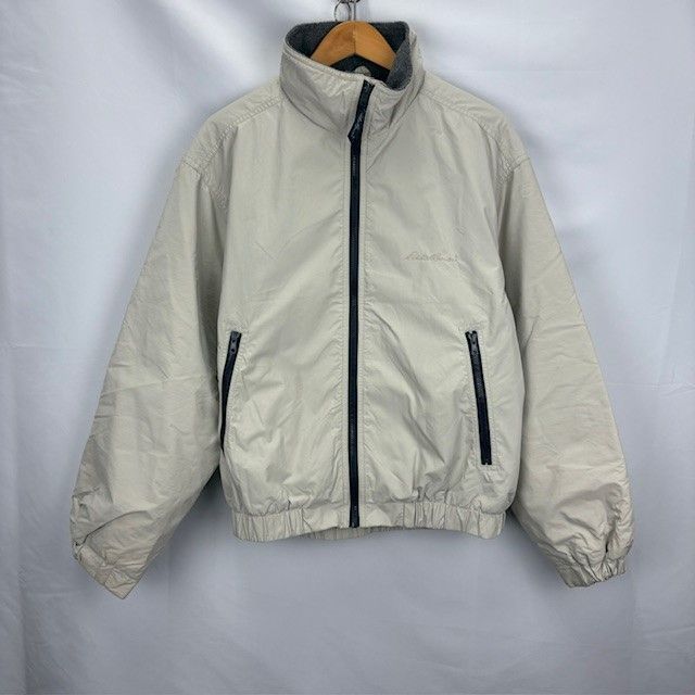 Eddie Bauer 裏フリース　ウォームアップジャケット ナイロン　ブルゾン　カナダ製 サイズS　シミ汚れ　06111304　01