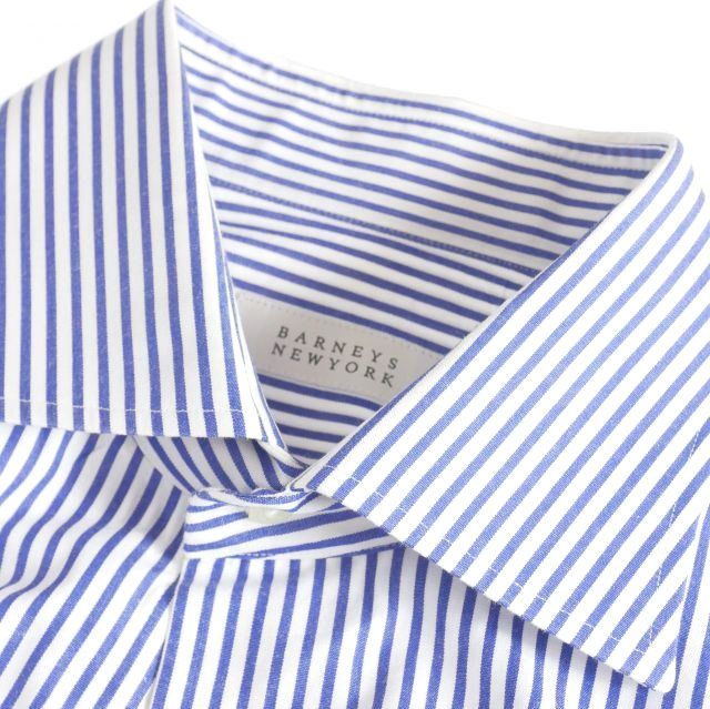 【お買い得】バーニーズニューヨーク　ストライプ　ワイシャツ　2枚　ブルー バーニーズニューヨーク BARNEYS NEW YORK ストライプシャツ