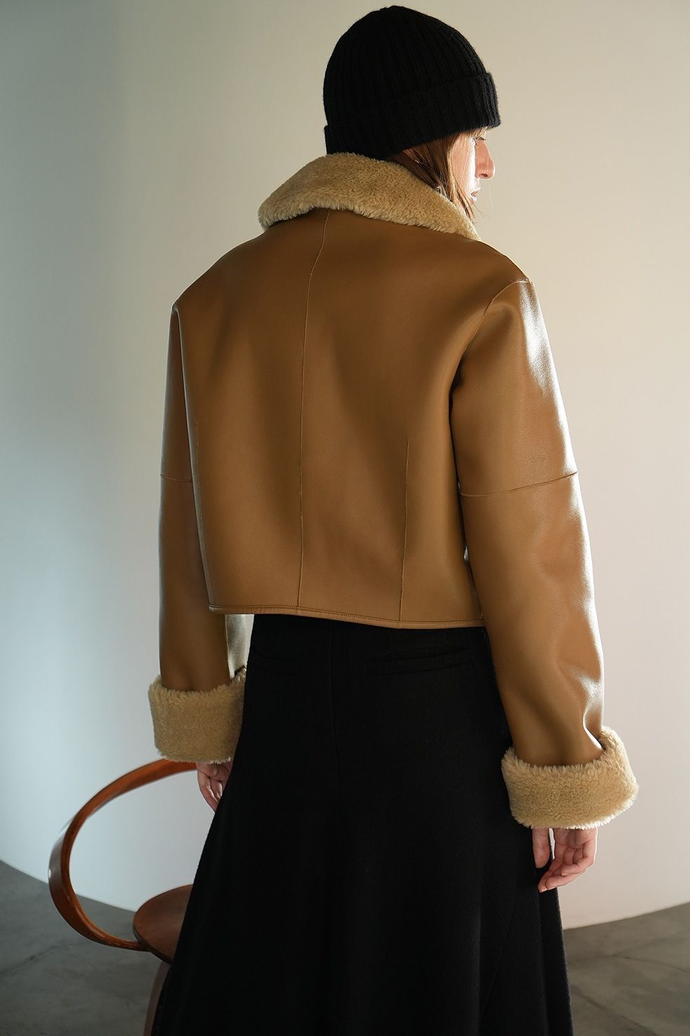 ジャケット・アウター CLANE VEGAN LEATHER BOA SHORT JACKET CLANE - レザーショートコート - VEGAN LEATHER BOA SHORT