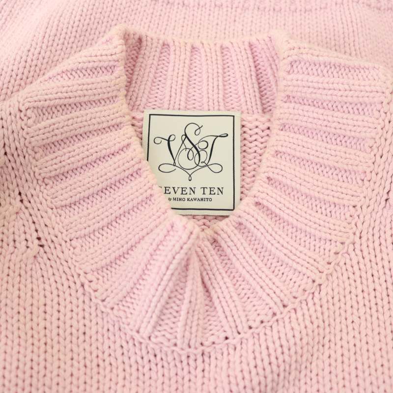 【美品】セブンテンバイミホカワヒト　ニット　セーター　カシミヤ混　ピンク セブンテンバイミホカワヒト SEVEN TEN by MIHO KAWAHITO
