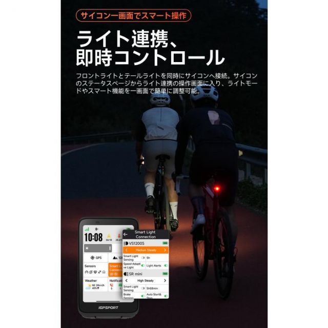 高品質スマートバイクフロントライト VS1200S