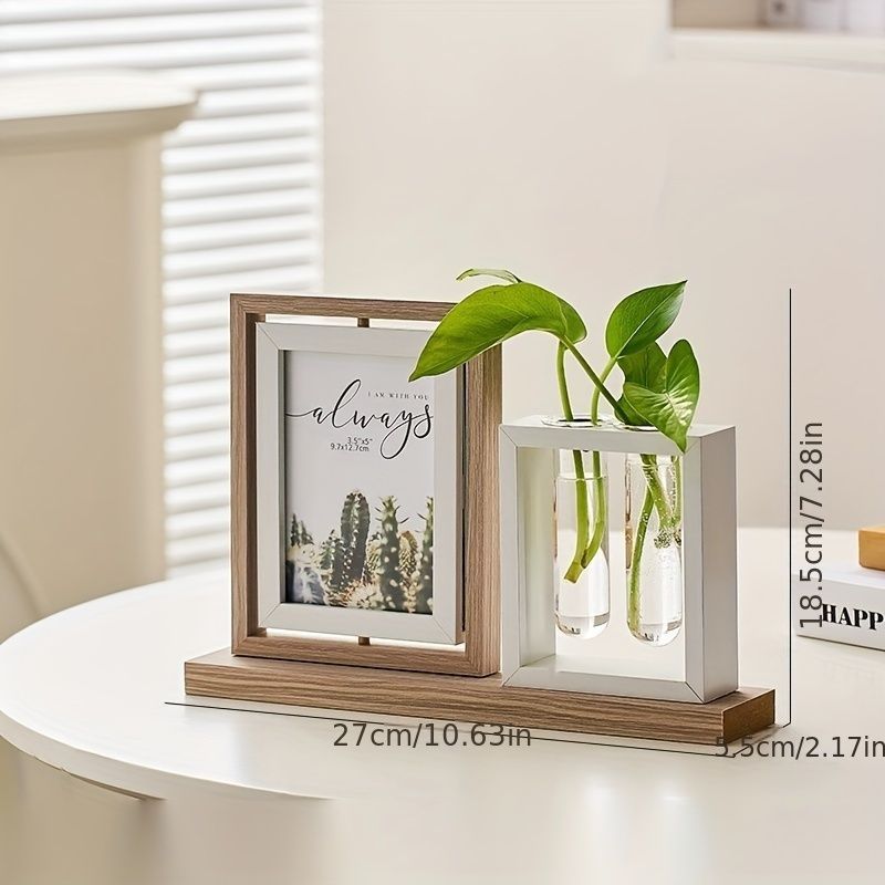 園芸用品 写真立て付き花瓶 フォトフレーム 卓上 観葉植物 インテリア