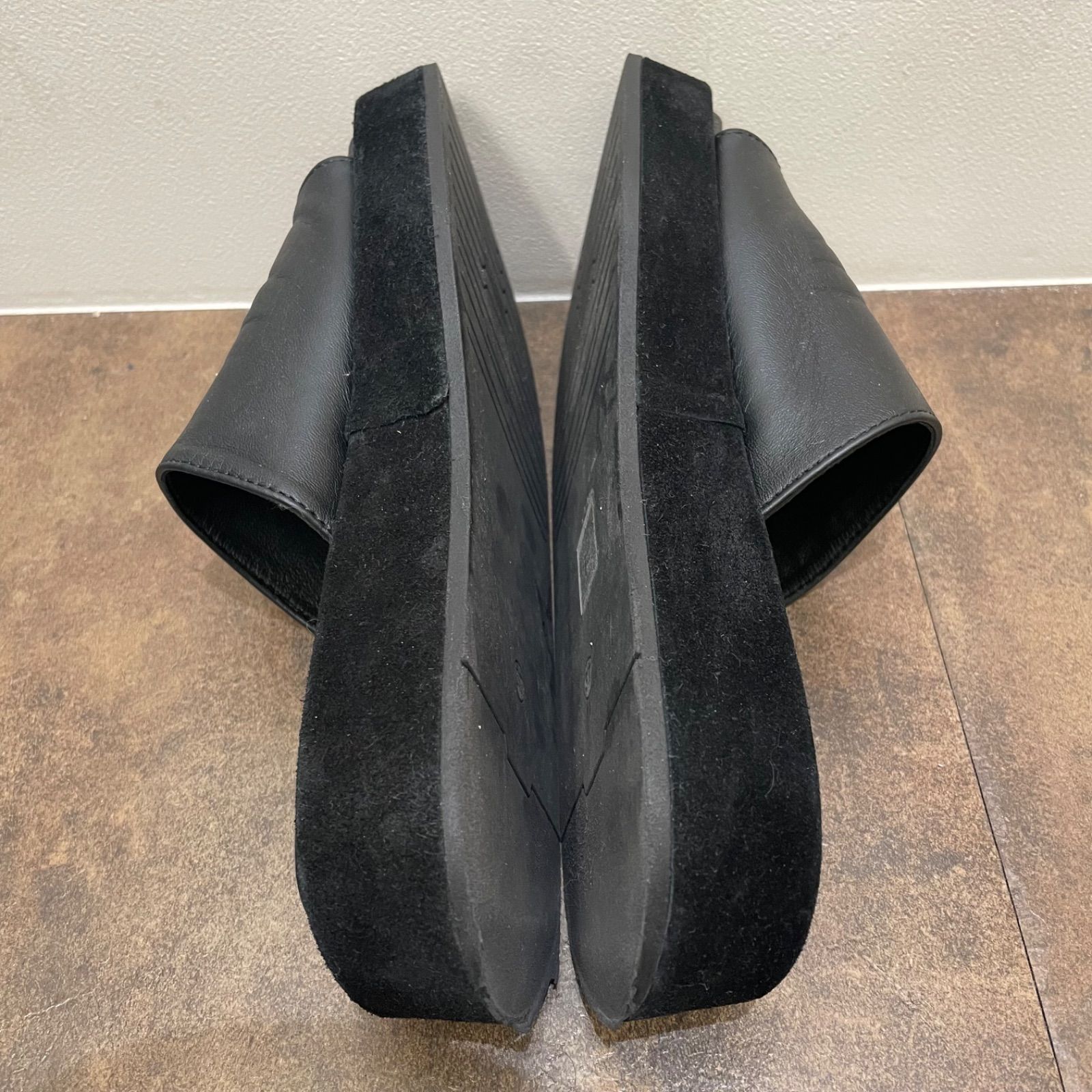 CORSO ROMA 9 コルソローマ 厚底レザーサンダル 37 ブラック