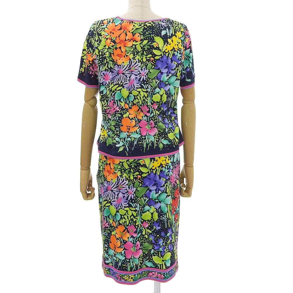 超美品 レオナール 現行タグ 花柄 コットン100% セットアップ スカート  