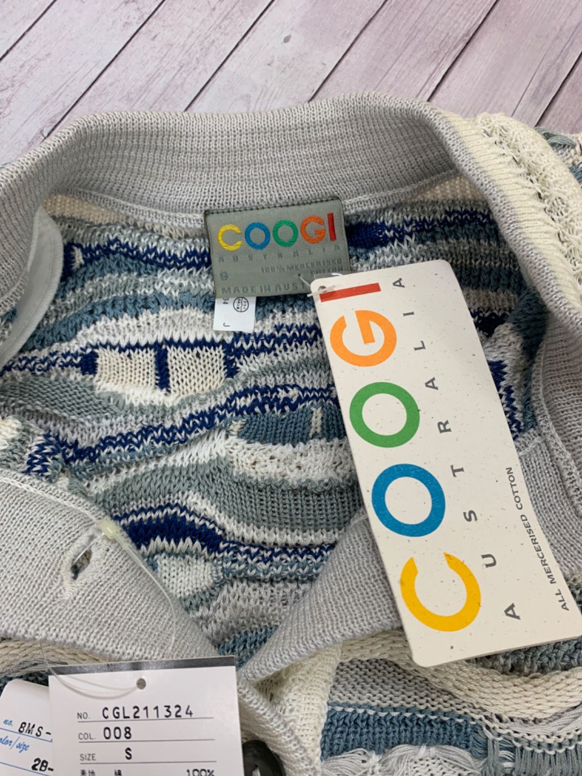 ☆未使用 COOGI クージー 3Dニット カーディガン S 肩パット付き  