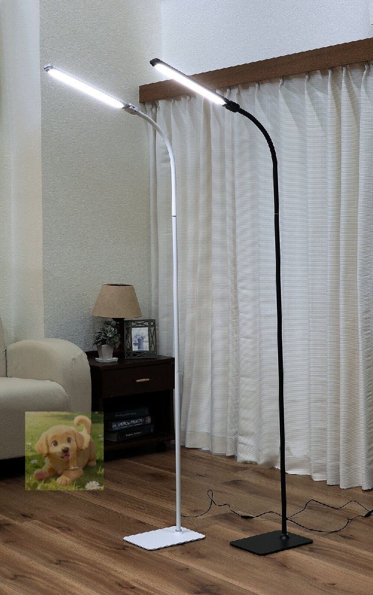 スリムソファサイドライト ブラック スリム スタンドライト 角度調節可 無段階調光 ベッドサイド ソファサイド