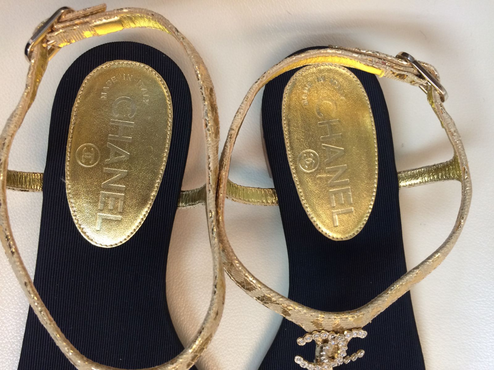 CHANEL シャネル ココマーク ラインストーン CC レザー ストラップ  