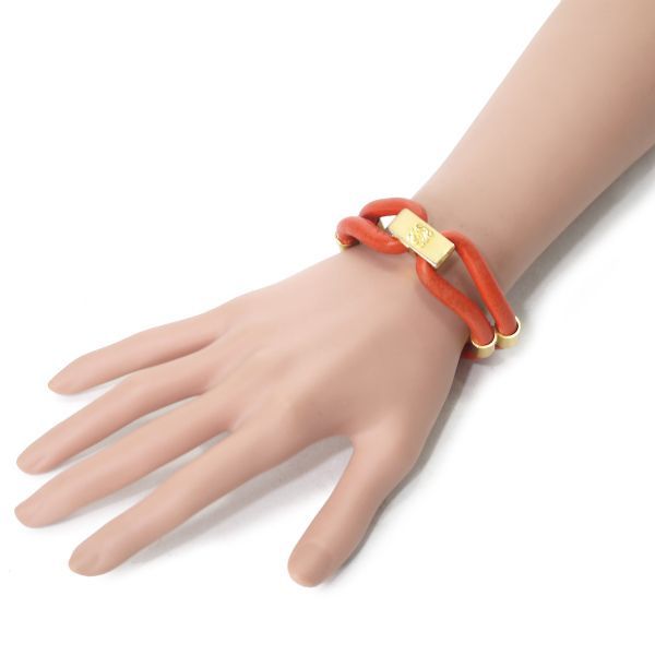 LOEWE オレンジロゴ レザーブレスレット other - ロエベ LOEWE ブレスレット スラップブレスレット