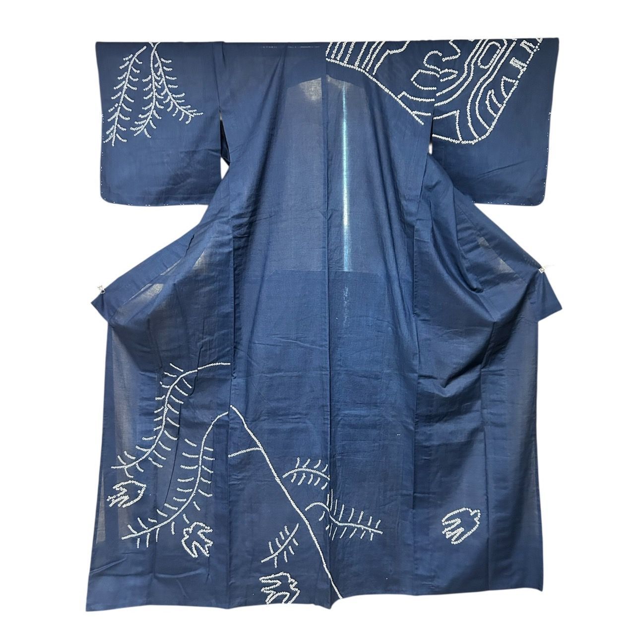 絽麻 夏長襦袢 単衣 洗える麻 呉服屋仕立て 未使用 着物 単衣 絞り 未