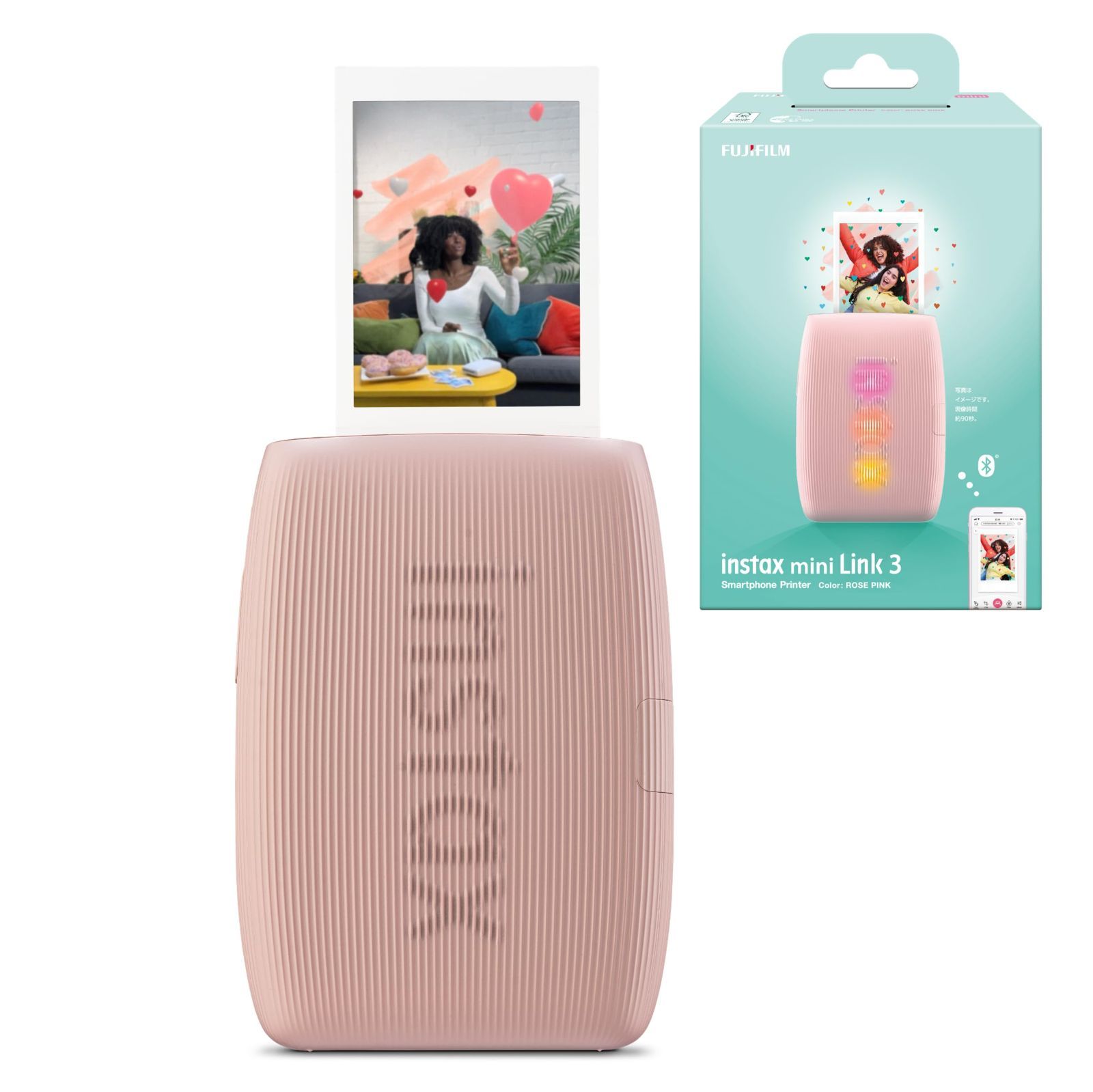 富士フイルム(FUJIFILM) チェキ スマホプリンター instax mini Link3 ローズピンク INS MINI LINK3 R pink