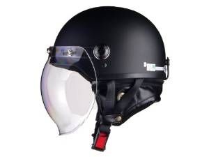 【新品・5営業日で発送】リード工業(LEAD) バイクヘルメット ジェット CROSS バブルシールド付き ハーフマットブラック CR-760 - FREE (頭囲 5...