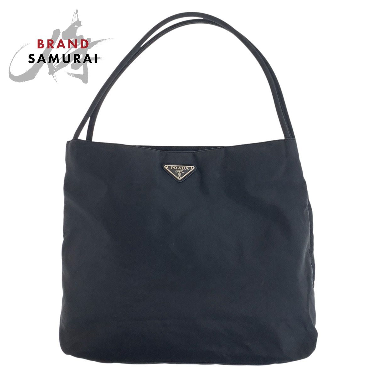 PRADA プラダ テスート 三角ロゴプレート ブラック 黒 シルバー金具 ナイロン トートバッグ ショルダーバッグ レディース 502223