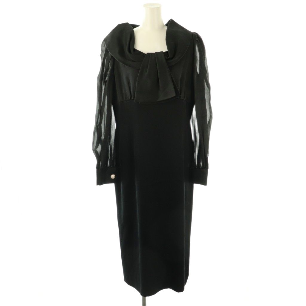 ジバンシィ GIVENCHY HI FORMAL ワンピース ロング シルク 東京ソワール ブラック |DF