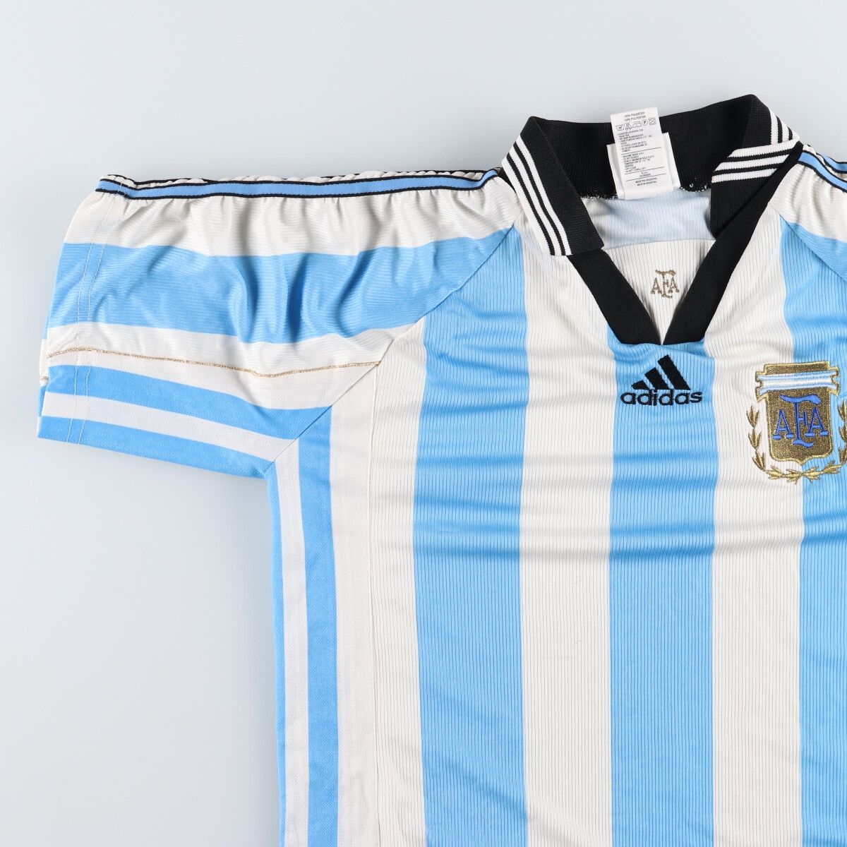 アルゼンチン代表ユニフォーム　90年代 古着 90年代 アディダス adidas アルゼンチン代表 Vネック 襟付き