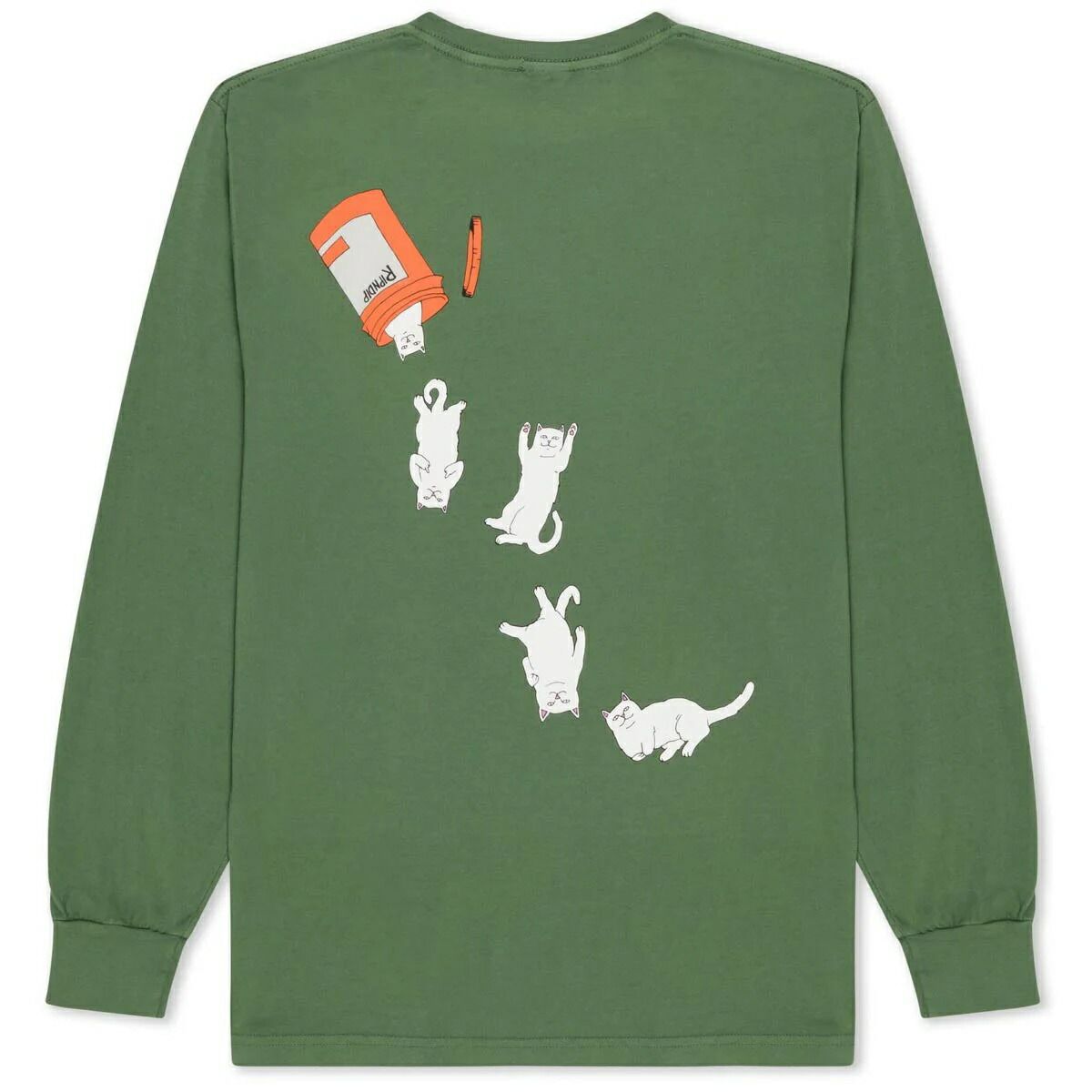 Ripndip Nermal Pills L/S T-Shirt Olive S Tシャツ 送料無料