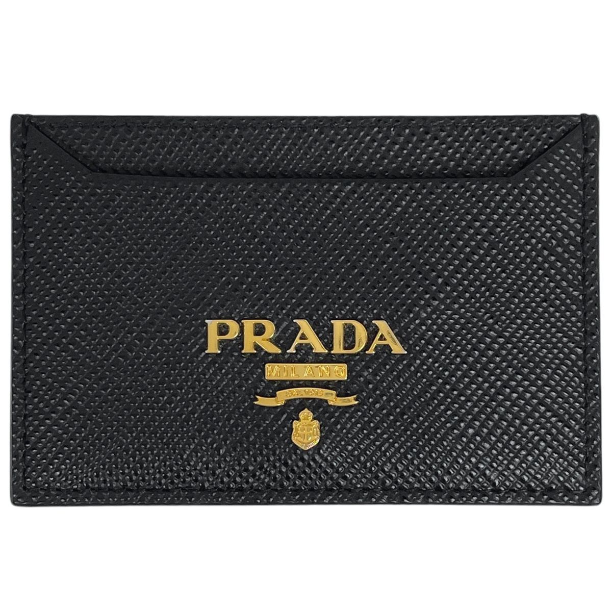 在庫一掃 プラダ PRADA ロゴ カードケース パスケース サフィアーノレザー ネロ ブラック 1MC208 レディース