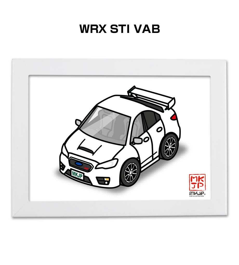 車種別ボディカラーが選べるフレーム付きA5イラスト【ナンバー入れ可】 スバル WRX STI VAB