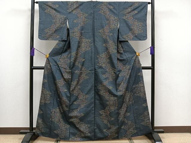 平和屋着物□本場大島紬 泥染め 7マルキ 笹竹文 逸品 CAAH9746ev 平和屋