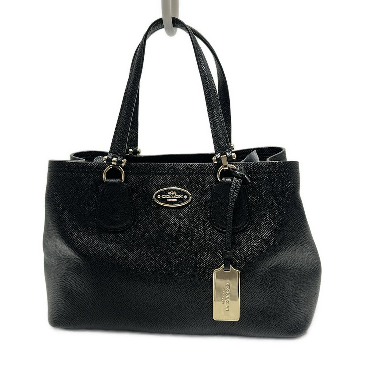 COACH ブラックレザー トートバッグ COACH(コーチ) トートバッグ - 34563 黒 レザー - メルカリ