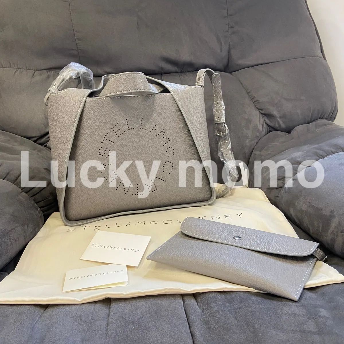 大人気 新品  Stella McCartney Logo ステラマッカートニー ロゴトートバッグ ファッション  レディース バッグ  ショルダーバッグ  トートバッグ  ハンドバッグ  グレー