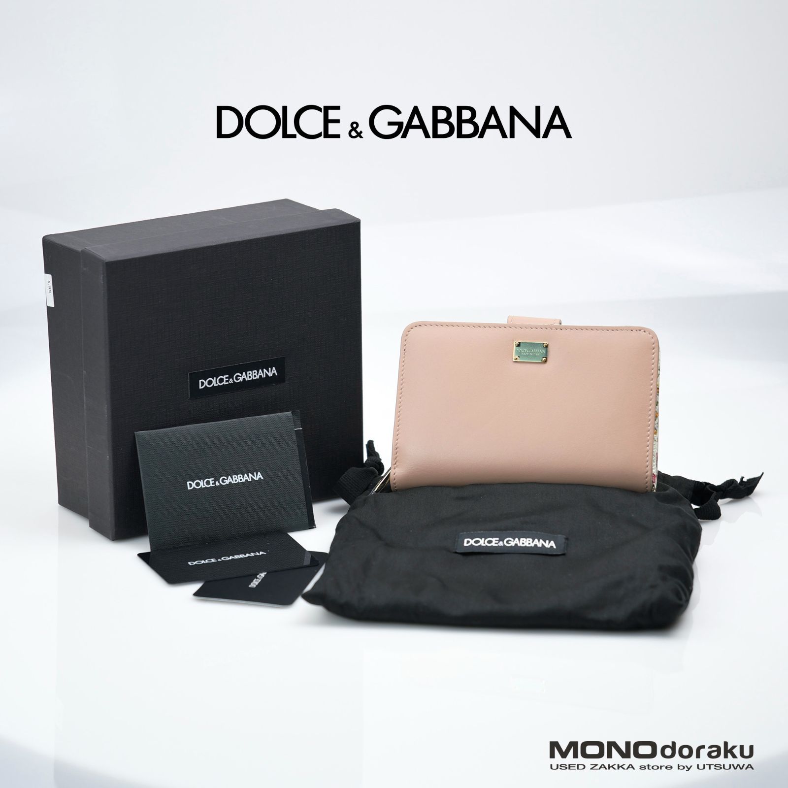 DOLCE&GABBANA/ドルチェ&ガッバーナ 2つ折り財布 フラワープリント 美