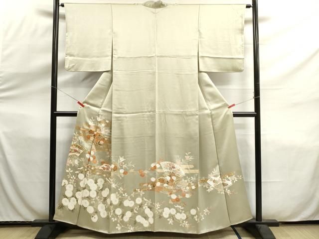 SK-062 小紋 バチ衿 袷 正絹 型染め 華 トールサイズ 高級 逸品 SK-062 小紋 バチ衿 袷 正絹 型染め 華 トールサイズ 高級 逸品