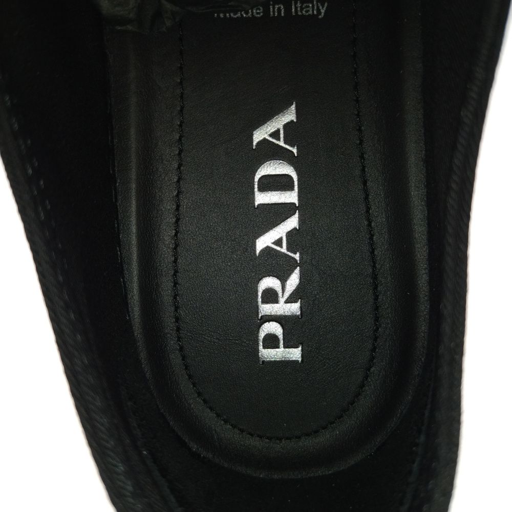 PRADA プラダ 21SS コットンギャバジン ポインテッドトゥ ローカットスニーカー ブラック