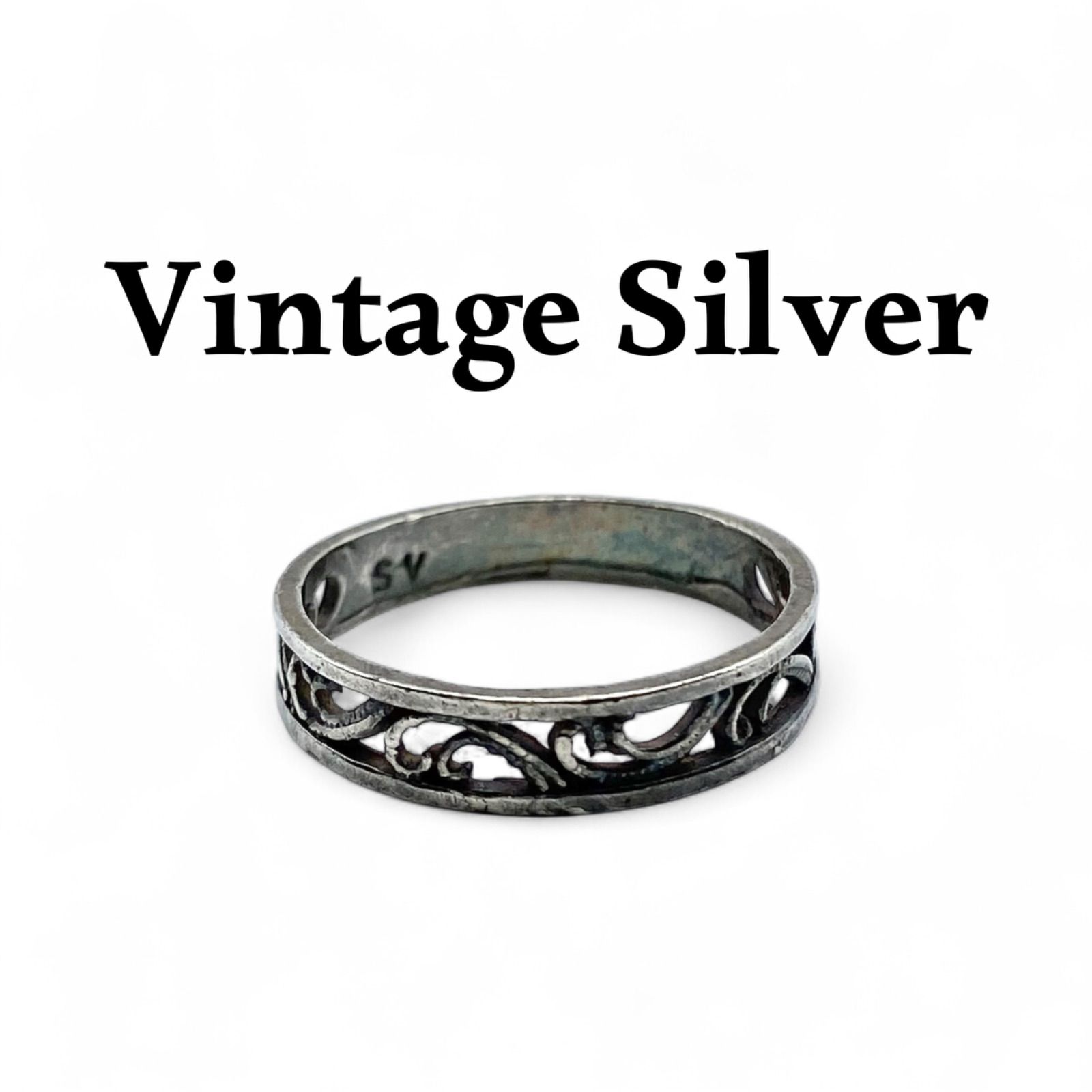 繁栄の象徴 アラベスク Silver 刻印 90s Vintage Ring シルバー リング 13号 銀製
