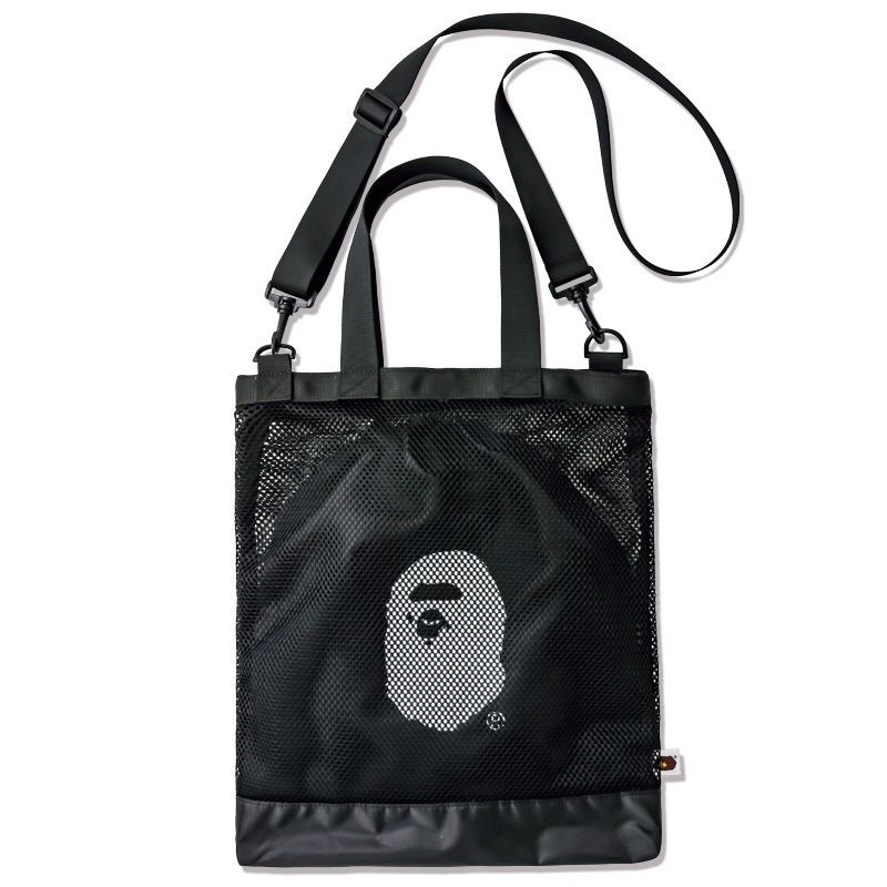 BAPE◇A BATHING APE／ブラック◇メッシュバッグ＆巾着ポーチセット