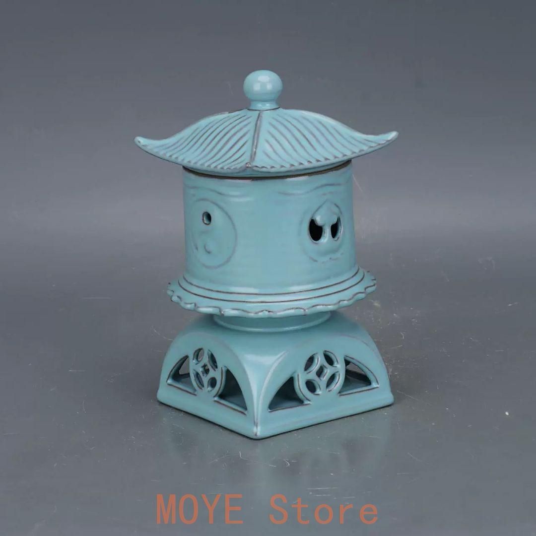 宋汝窯鉄胎刻八卦紋薫香炉 香道具 景徳鎮 陶磁器 装飾品 現代工芸品美術品 置物 宋汝窯鉄胎刻八卦紋薫香炉 香道具 景徳鎮 陶磁器 装飾品 現代