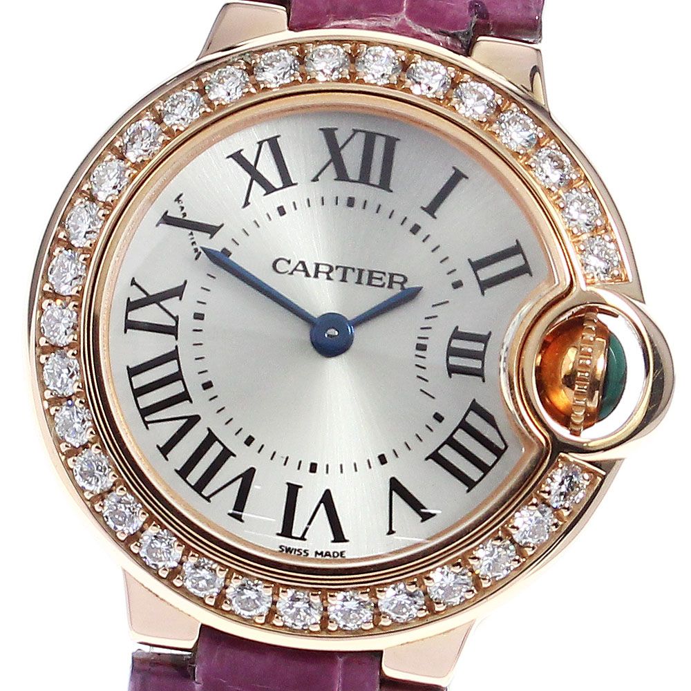 ☆良品【CARTIER】カルティエ バロンブルー K18PG ダイヤベゼル