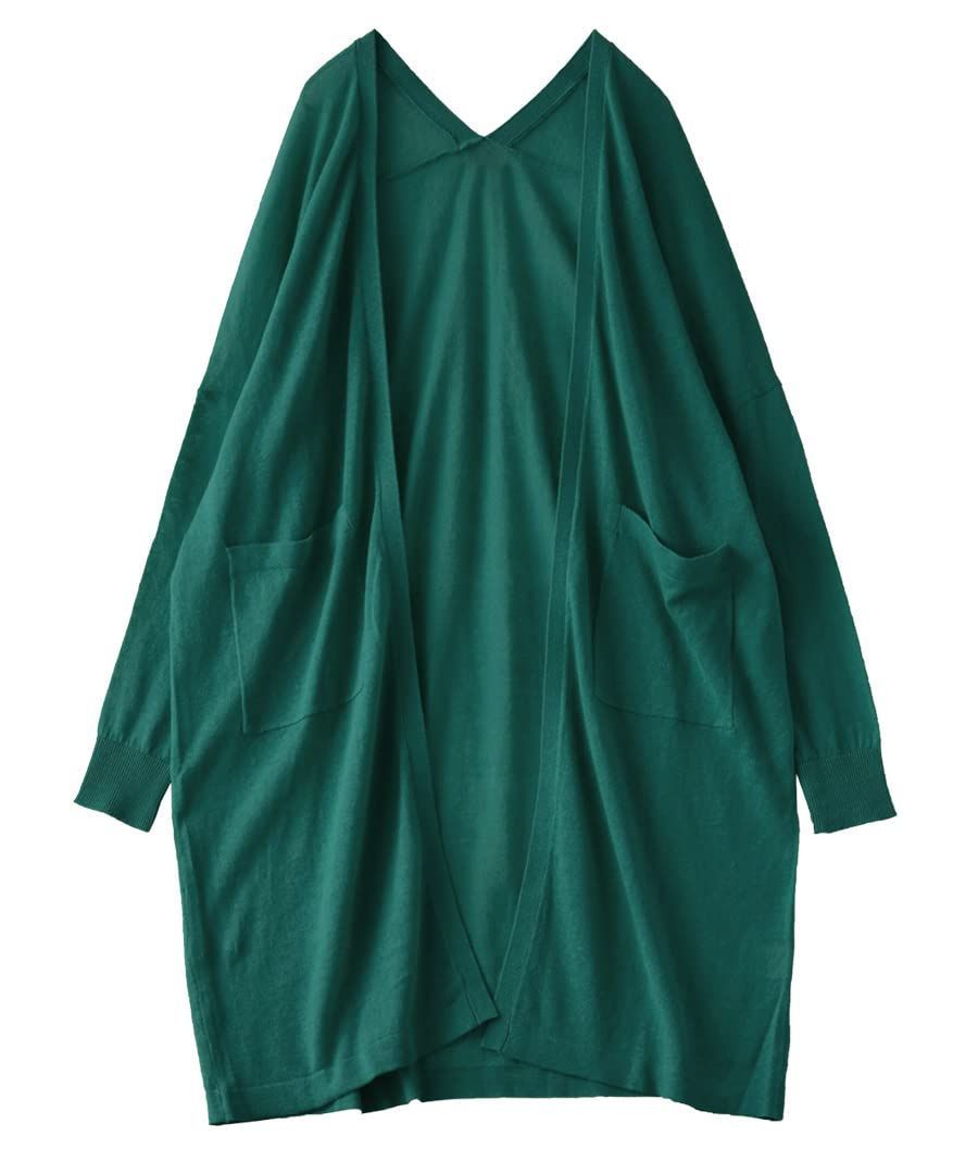 Size M_Color グリーン ズーティー コットンリネン トッパーロングカーディガン グリーン Mサイズ